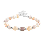 Mehrfarbige Süßwasser Perle Armband ca. 15.25 cm + 3.5 cm Extender, Nickelfreies Messing