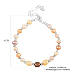 Mehrfarbige Süßwasser Perle Armband ca. 15.25 cm + 3.5 cm Extender, Nickelfreies Messing