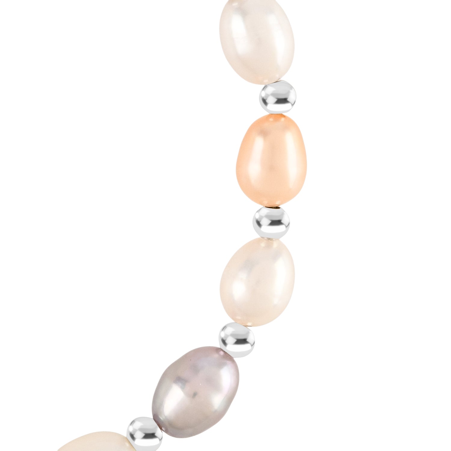 Mehrfarbige Süßwasser Perle Armband ca. 16.5 cm + 3.5 cm Extender, Nickelfreies Messing, Silberfarben