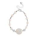 Weiße Süßwasser Perle Armband ca. 15.85 cm + 3.5 cm Extender, Nickelfreies Messing