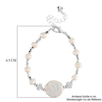 Weiße Süßwasser Perle Armband ca. 15.85 cm + 3.5 cm Extender, Nickelfreies Messing