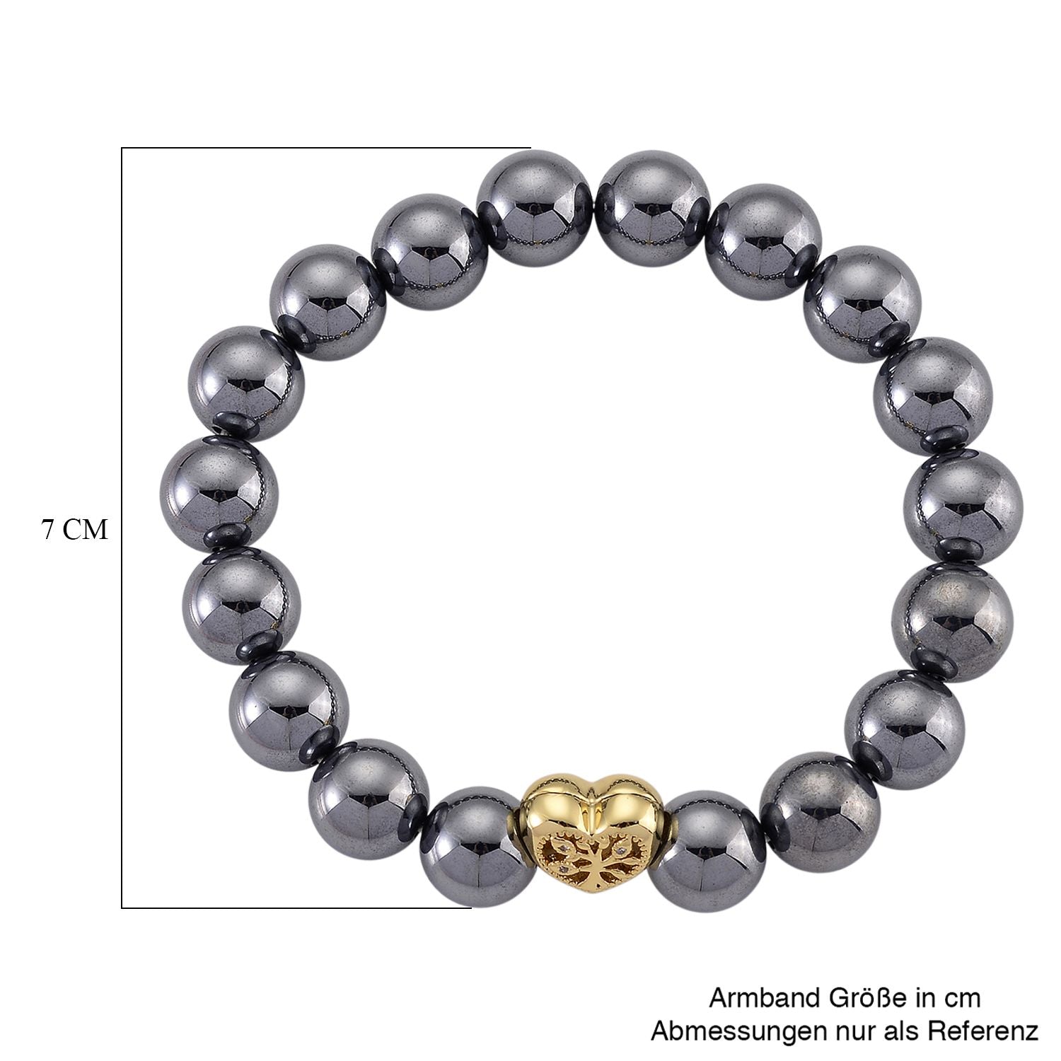 Terahertz Herz Armband ca. Flexibles cm Nickelfreies Messing ca. 130.00 ct