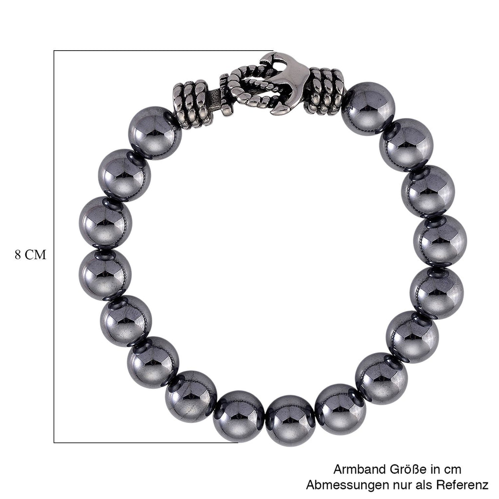 Terahertz Armband ca. Flexibles cm Reiner Edelstahl Schwarz oxidiert ca. 120.00 ct