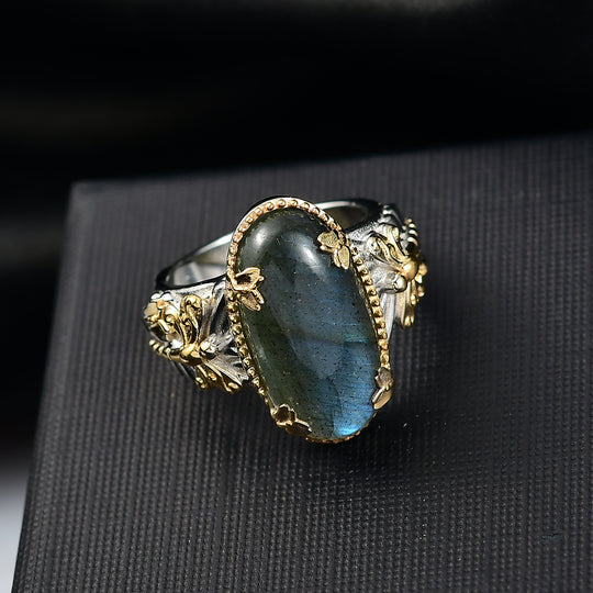 EVER TRUE AAA Labradorit Ring Nickelfreies Messing (Größe 17.00) ca. 9,35 ct
