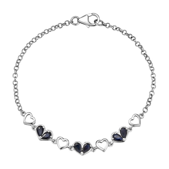 D'Joy Afrikanischer Rubin (Fissure gefüllt) Armband ca. 20 cm 925 Silber 750 Gelb Vergoldet ca. 1.90 ct