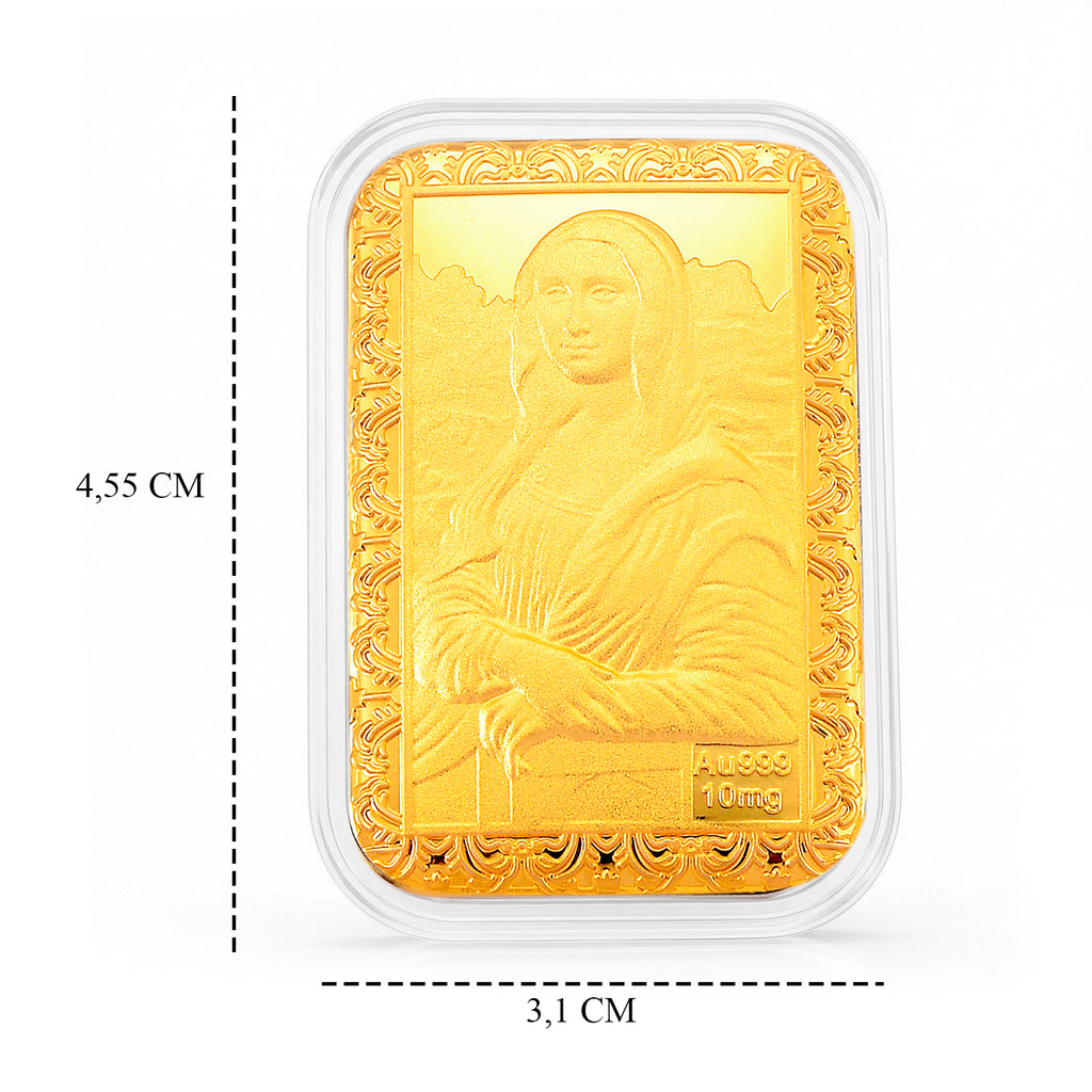 999er Goldfolie mit Mona Lisa-Motiv, 2,6x4cm, 10mg
