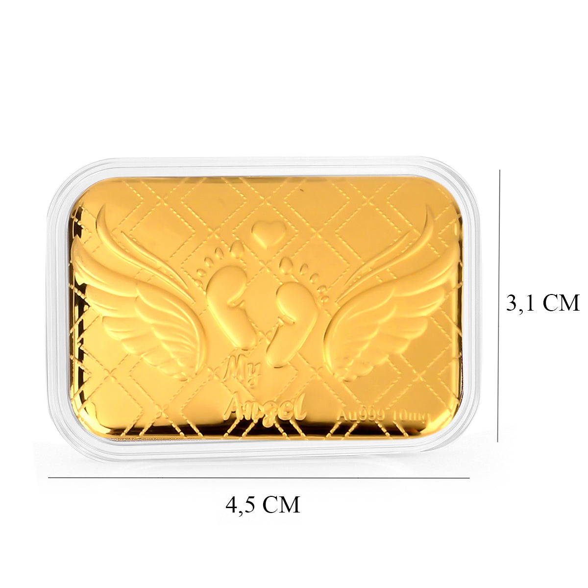 EXKLUSIVES GESCHENK - 999er Goldfolie mit Babyfuß 10mg