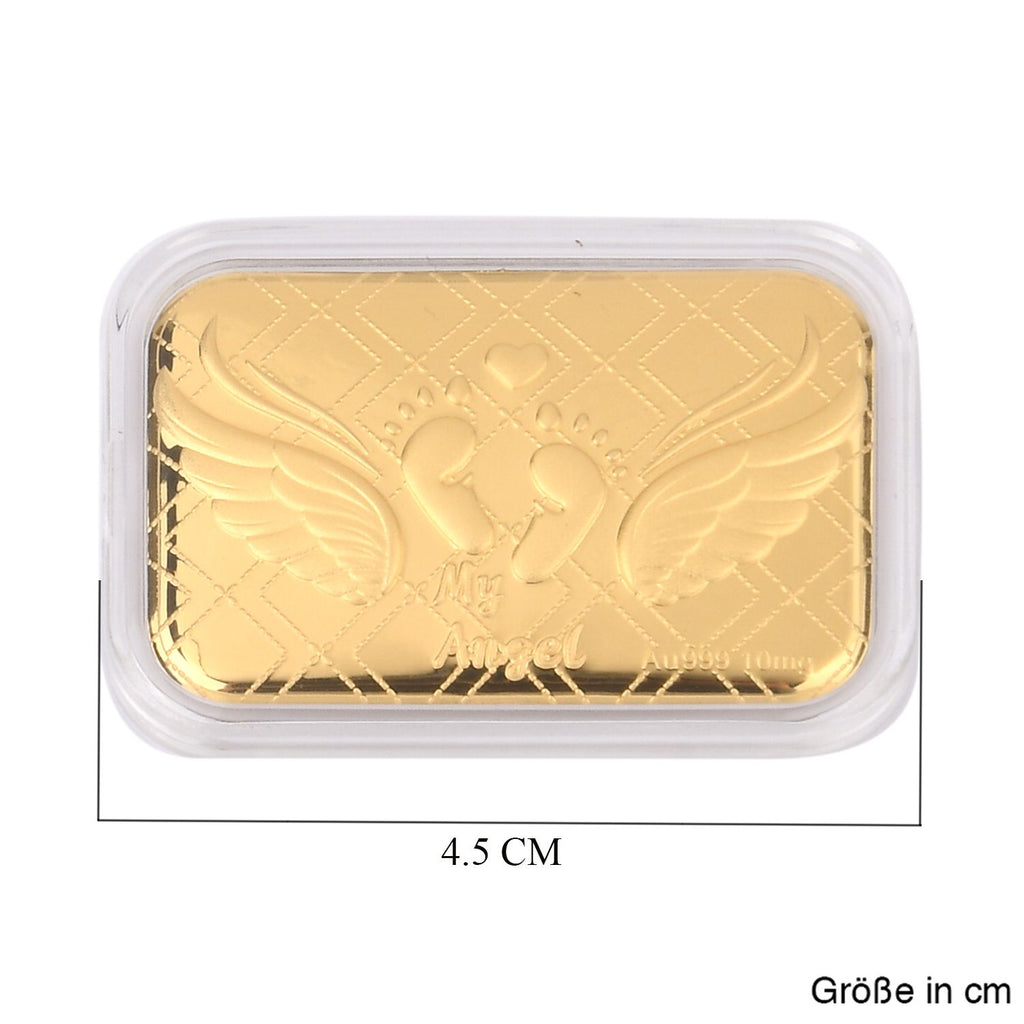EXKLUSIVES GESCHENK - 999er Goldfolie mit Babyfuß 10mg