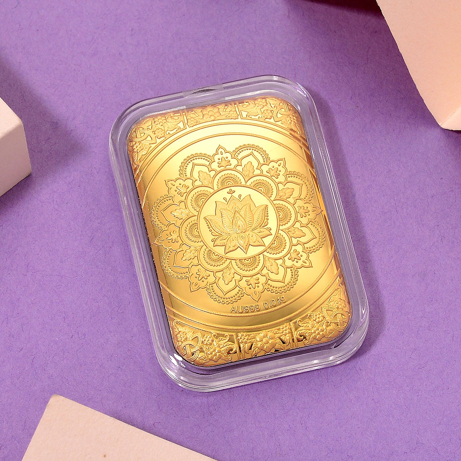 EXKLUSIVES GESCHENK - 999er Goldfolie mit Lotus-Mandala 10mg