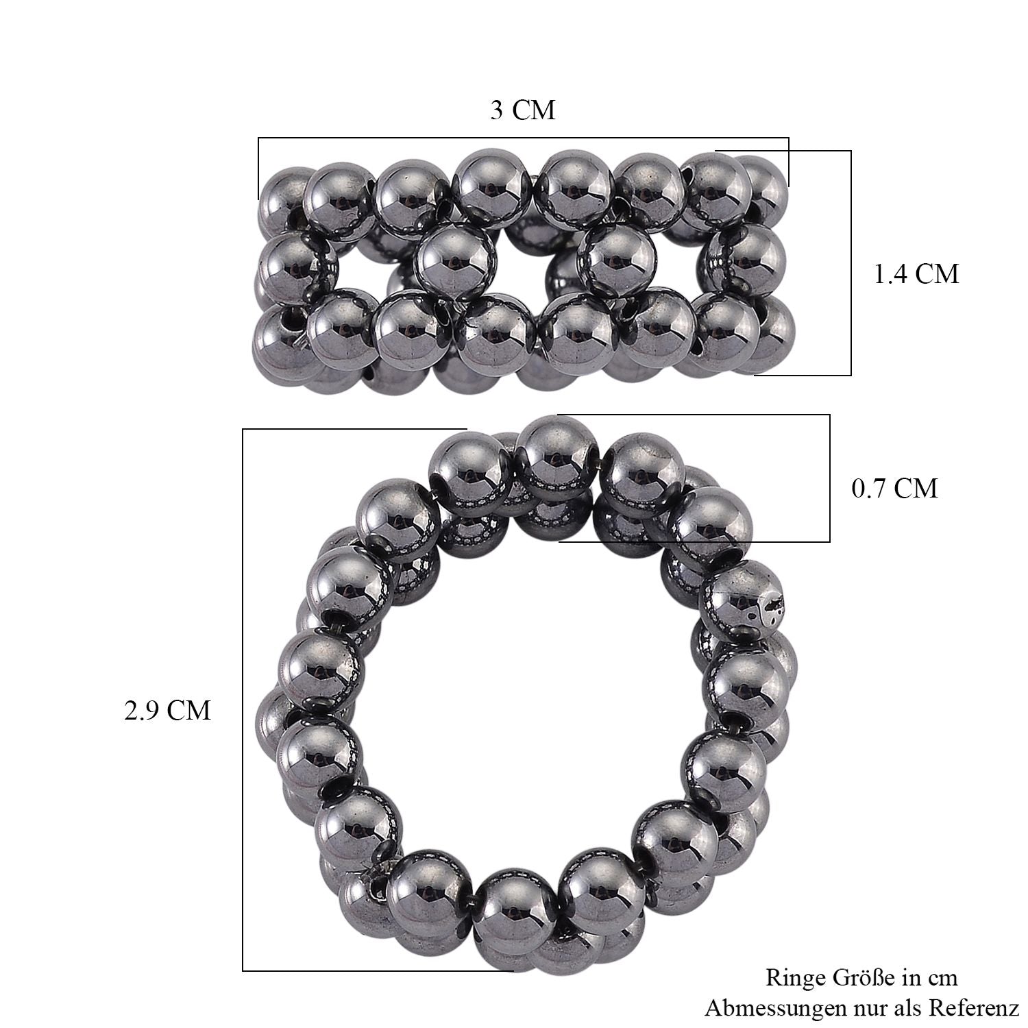 Terahertz Ring Flexibel (Größe 16,00-17,00) ca. 15,00 ct.