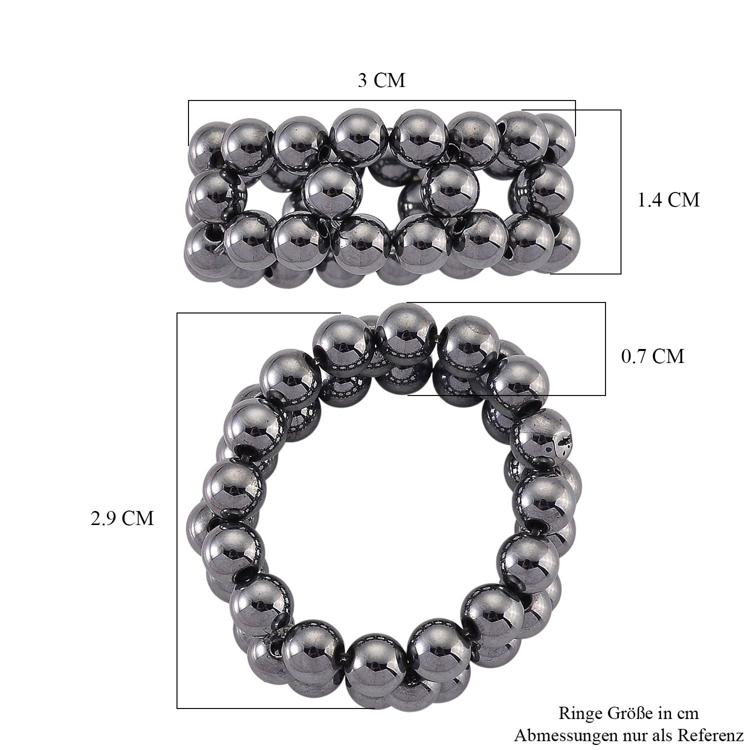 Terahertz Ring Flexibel (Größe 18,00-19,00) ca. 15,00 ct.