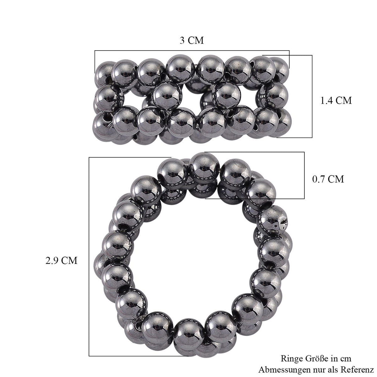 Terahertz Ring Flexibel (Größe 20,00-21,00) ca. 15,00 ct.