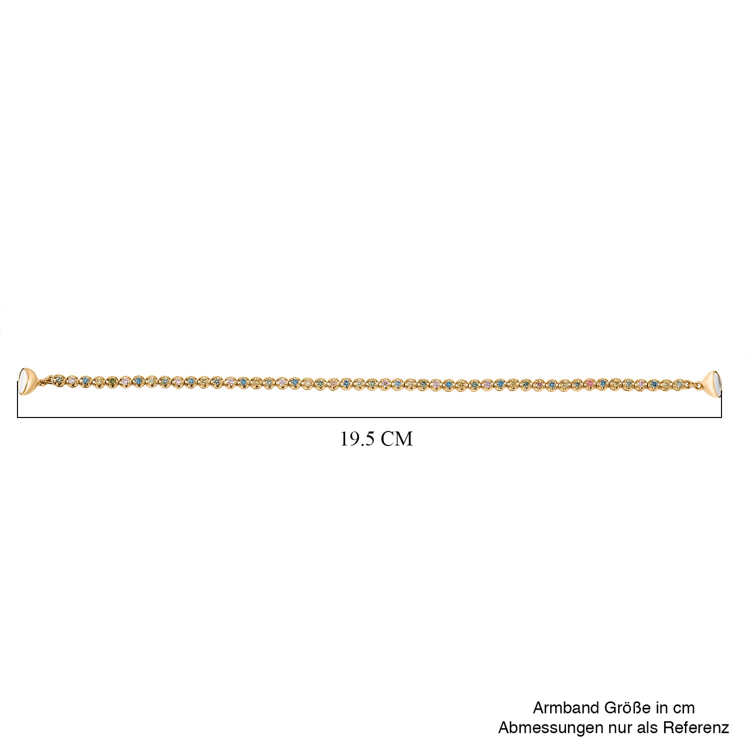 LUXURIANT DIAMOND - Lab Grown Mehrfarbiger Diamant SI-GH SGL zertifiziert Armband ca. 19 cm 925 Silber 750 Gelbgold Vermeil ca. 2.00 ct