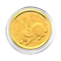999er Goldmünzefolie mit Hasenmotiv und Regenbogen-Designlinie, 100mg