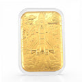 EXKLUSIVES GESCHENK - 999er Goldfolie mit Raketenmotiv (Weltraum), ca. 26x40 mm, ca. 10 mg