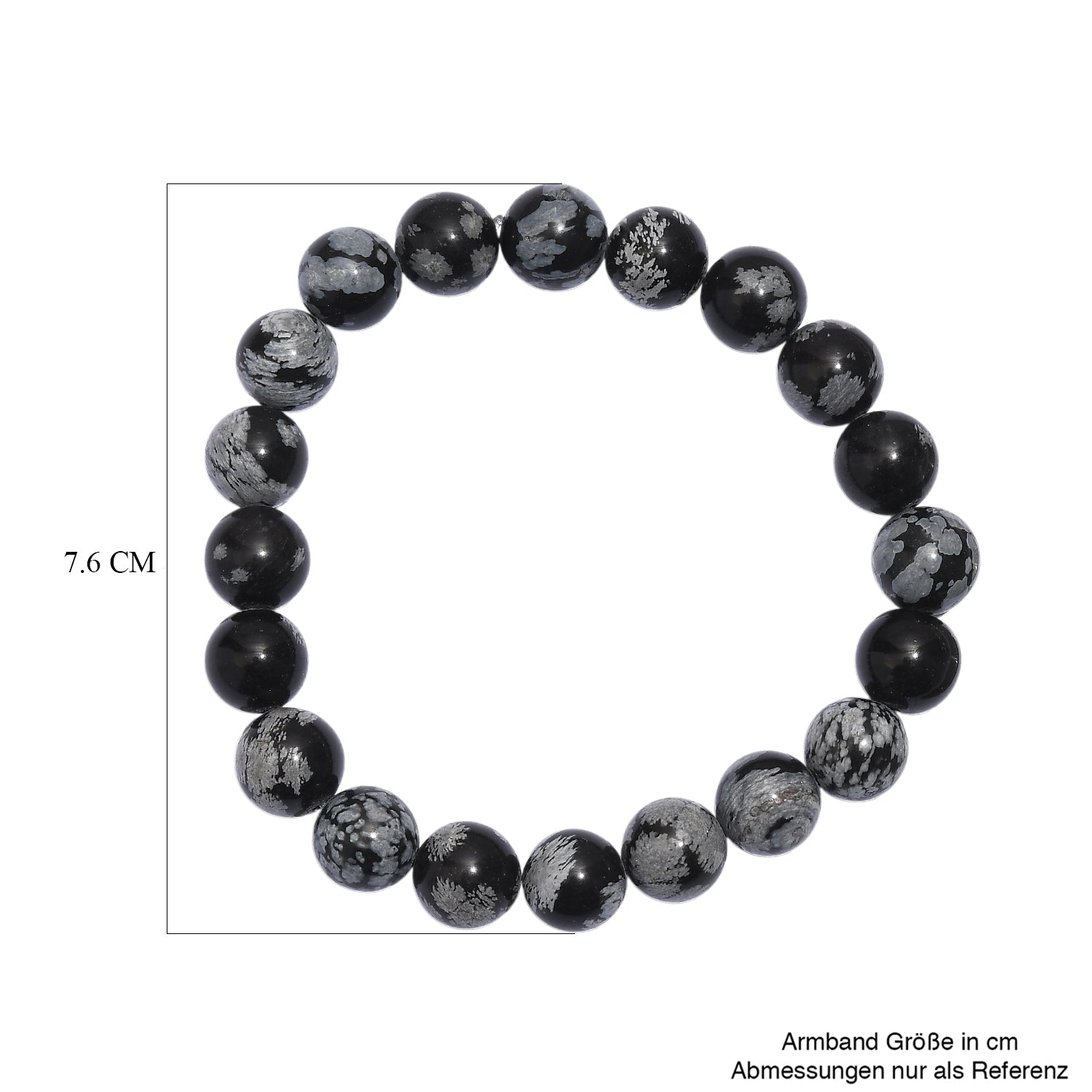 Schneeflocken Glasachat Armband Flexibles (ca. 19 cm) ca. 125,00 ct.