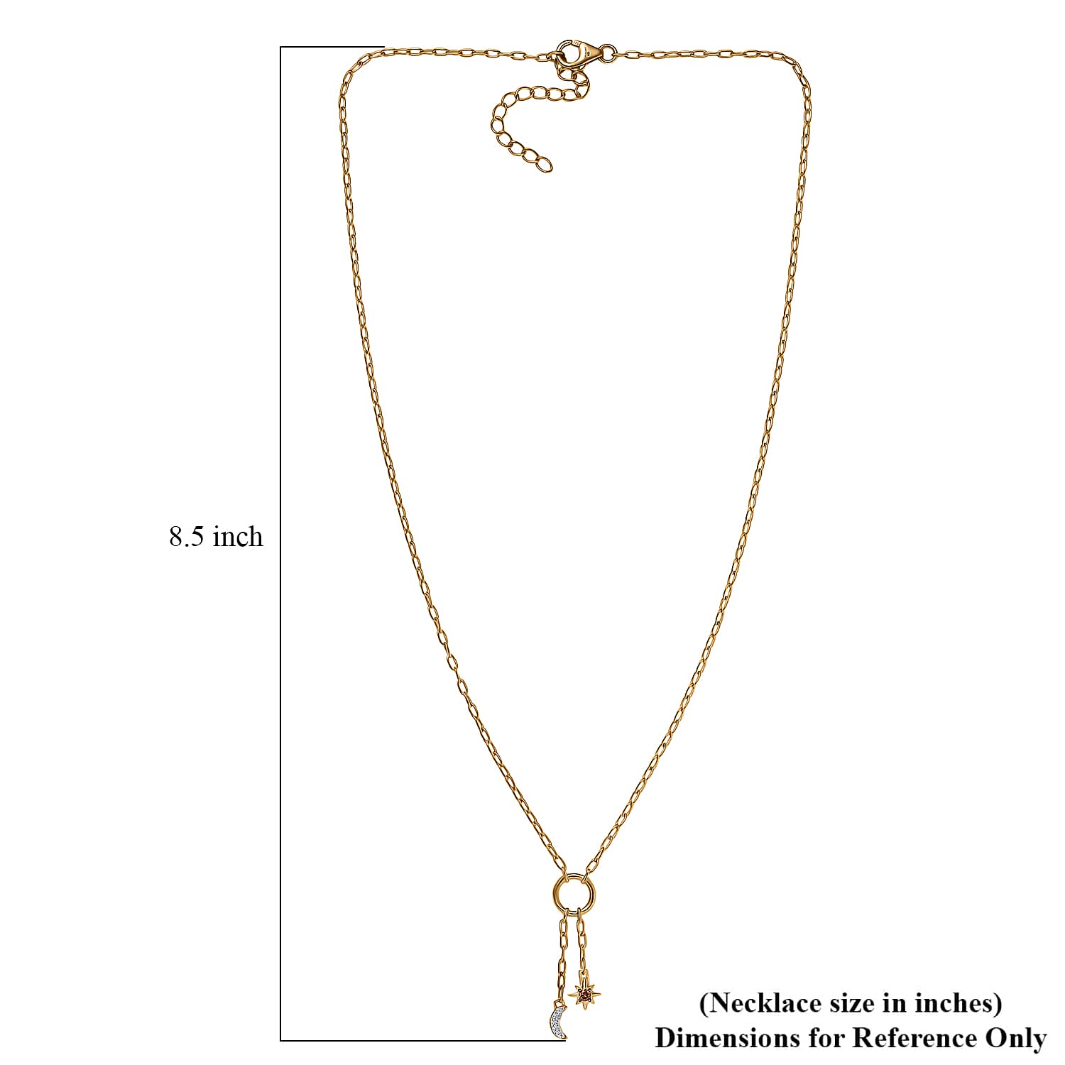 LUXURIANT DIAMOND - Lab Grown Roter Diamant SI, Lab Grown Diamant Halskette ca. 45 cm 925 Silber 750 Gelbgold vermeil (10-15 Werktage Lieferzeit)