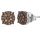 LUXURIANT DIAMOND - Lab Grown Roter Diamant SI Ohrringe 925 Silber Rhodiniert ca. 0.50 ct