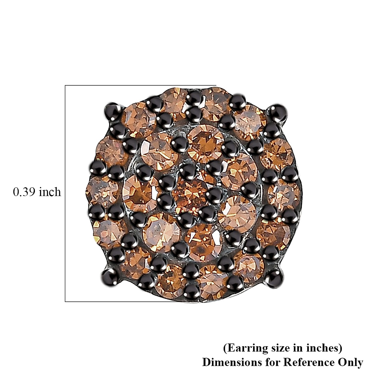 LUXURIANT DIAMOND - Lab Grown Roter Diamant SI Ohrringe 925 Silber Rhodiniert ca. 0.50 ct