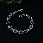 D'Joy AAA Labradorit Armband ca. 19 cm 925 Silber Rhodiniert ca. 12.98 ct