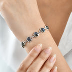 D'Joy AAA Labradorit Armband ca. 19 cm 925 Silber Rhodiniert ca. 12.98 ct