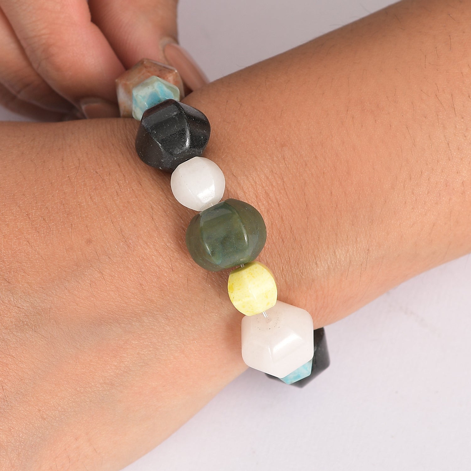 Mehrfarbig Jaspis Armband Flexibles (18 - 23 cm) ca. 203,00 ct.