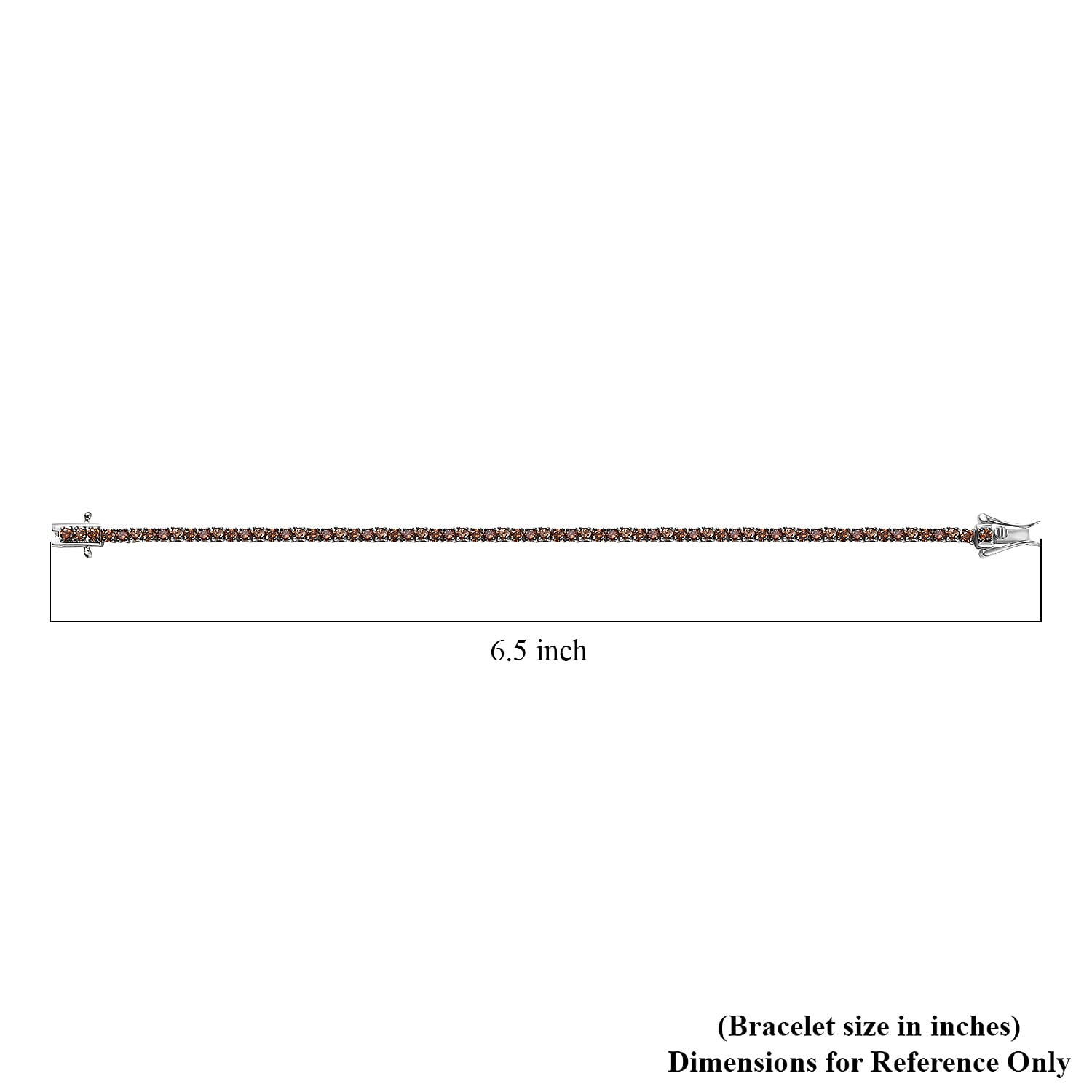 LUXURIANT DIAMOND - Lab Grown Roter Diamant SI Armband ca. 16.5 cm 925 Silber Rhodiniert ca. 3.00 ct