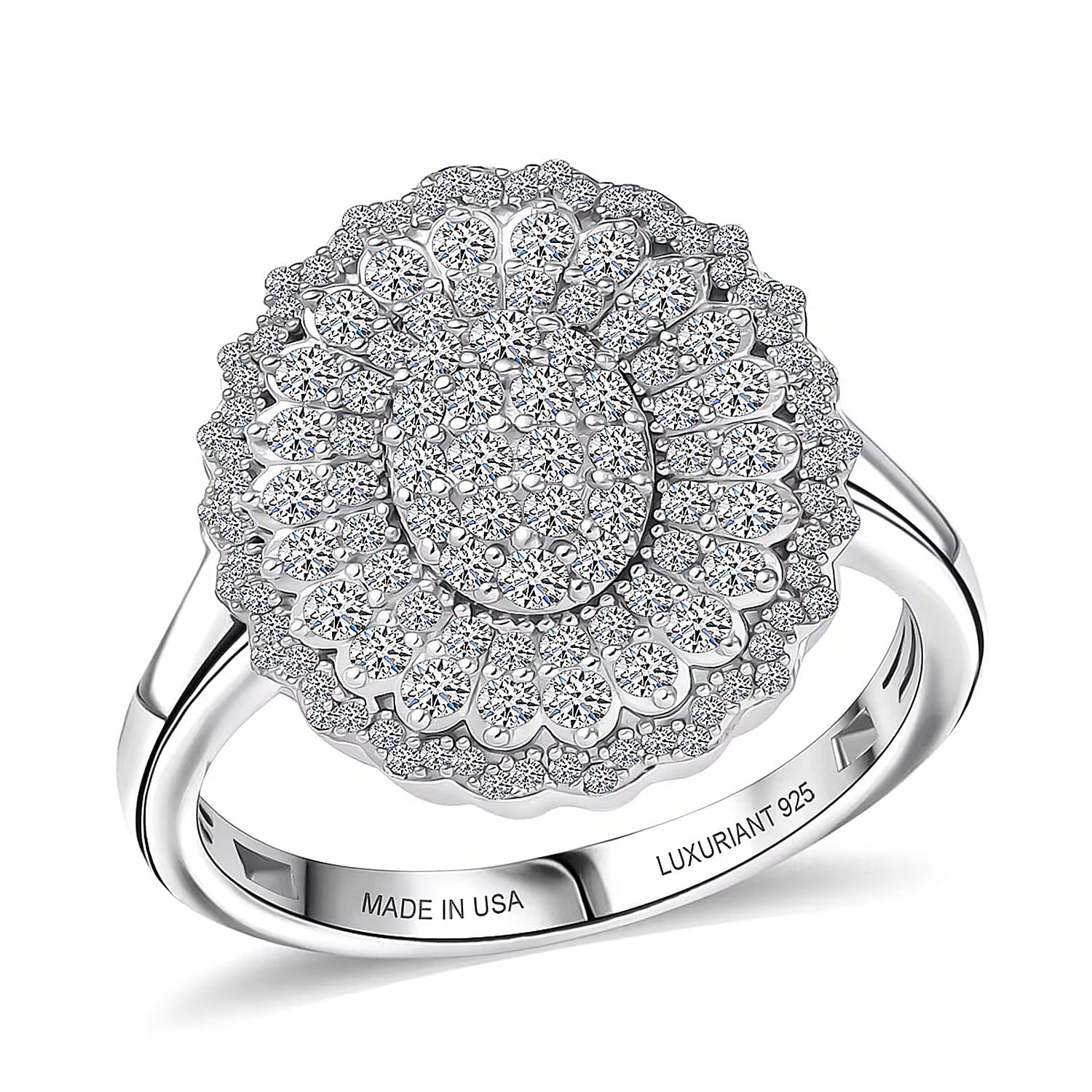 LUXURIANT DIAMOND - Lab Grown Diamant SI-GH Ring 925 Silber Rhodiniert (Größe 18.00) ca. 1.00 ct
