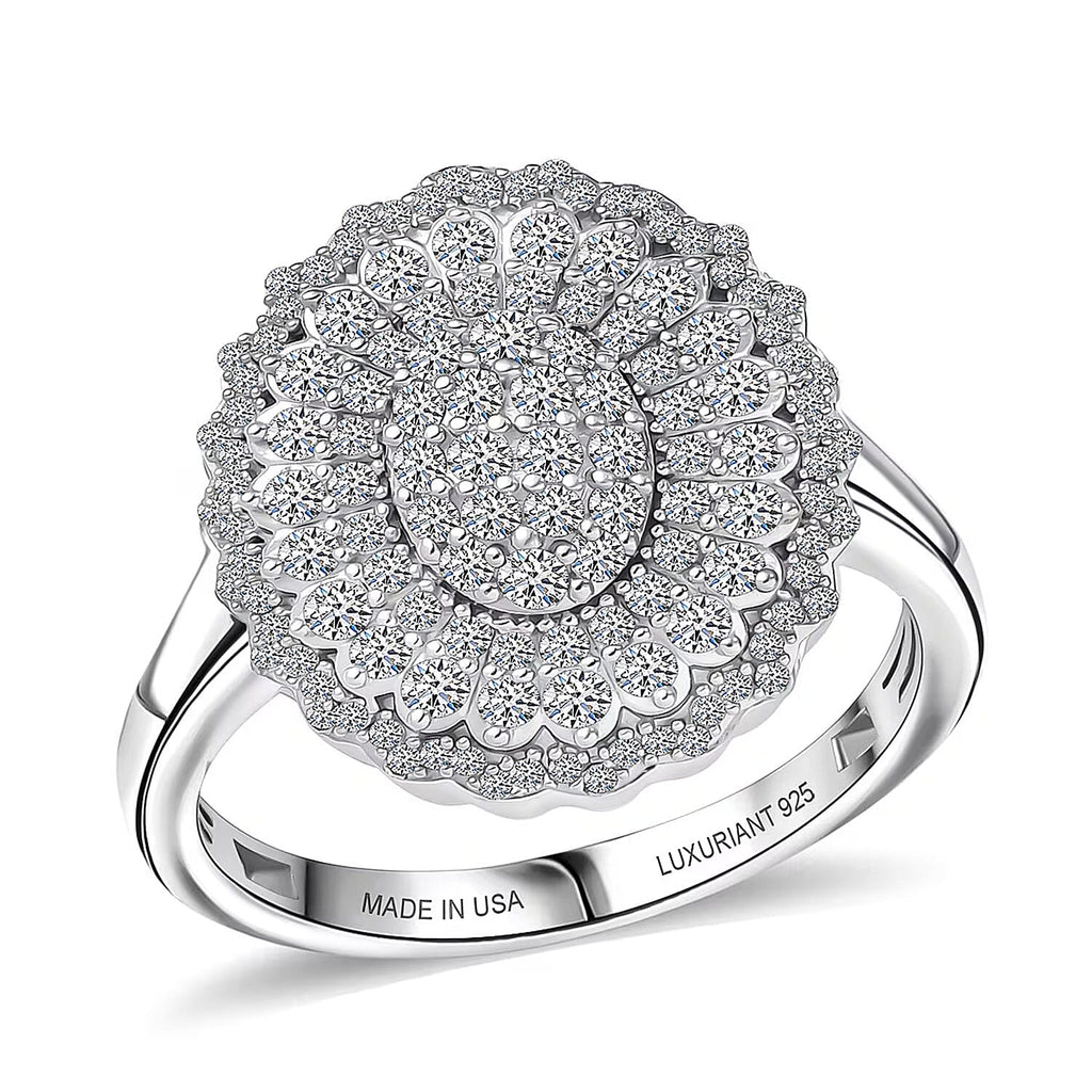 LUXURIANT DIAMOND - Lab Grown Diamant SI-GH Ring 925 Silber Rhodiniert (Größe 18.00) ca. 1.00 ct