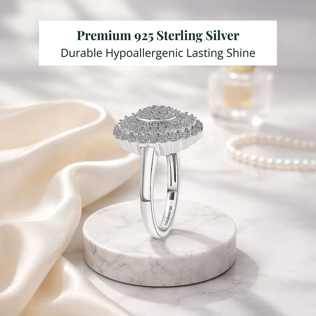LUXURIANT DIAMOND - Lab Grown Diamant SI-GH Ring 925 Silber Rhodiniert (Größe 18.00) ca. 1.00 ct