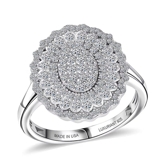 LUXURIANT DIAMOND - Lab Grown Diamant SI-GH Ring 925 Silber Rhodiniert (Größe 17.00) ca. 1.00 ct
