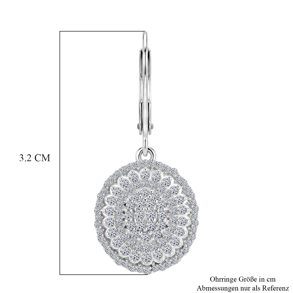 LUXURIANT DIAMOND - Lab Grown Diamant SI-GH Ohrringe 925 Silber Rhodiniert (10-15 Werktage Lieferzeit) ca. 1.00 ct