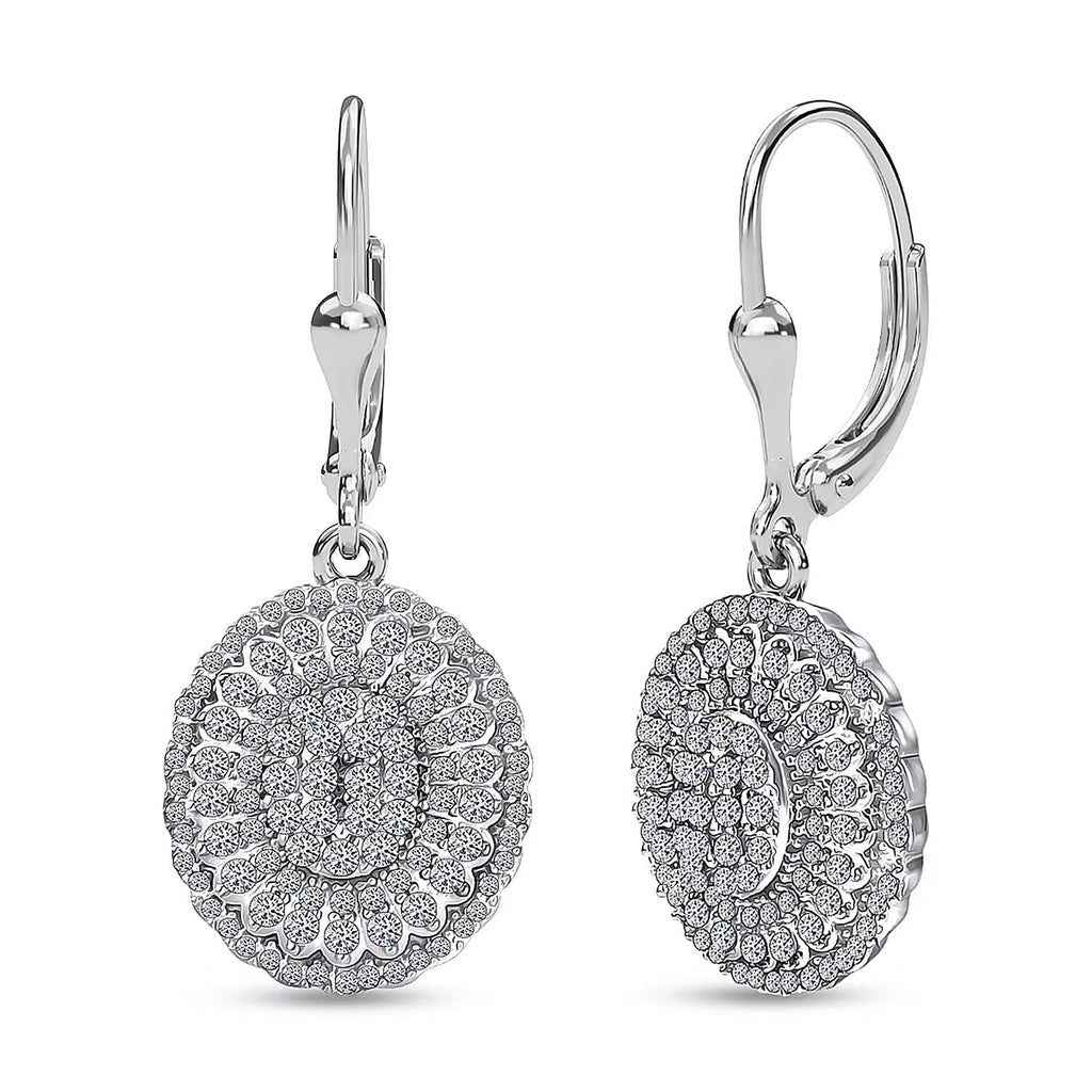 LUXURIANT DIAMOND - Lab Grown Diamant SI-GH Ohrringe 925 Silber Rhodiniert (10-15 Werktage Lieferzeit) ca. 1.00 ct