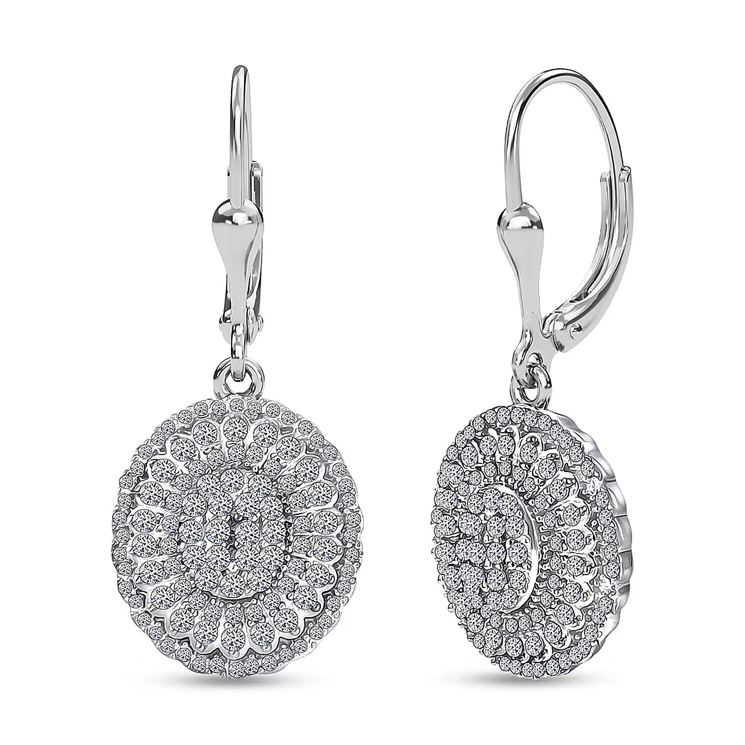 LUXURIANT DIAMOND - Lab Grown Diamant SI-GH Ohrringe 925 Silber Rhodiniert (10-15 Werktage Lieferzeit) ca. 1.00 ct