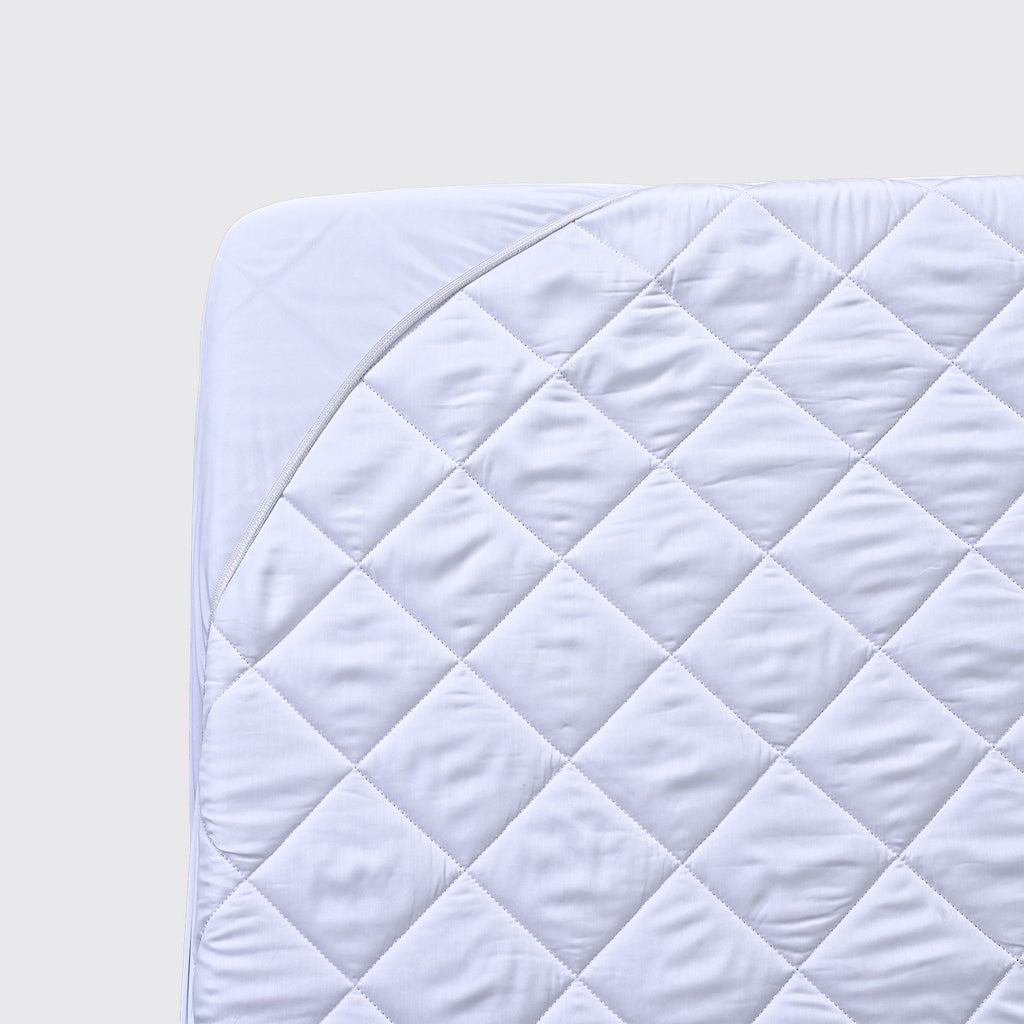 LIVMORE Gestepptes Tencel Wasserdichtes Matratzentopper King Size 150 x 200 + 30 cm Weiß