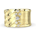 CLARTE Kaladeiscope - Moissanit Ring 925 Silber Gelbgold, (Größe 18.00) ca. 0.18 ct