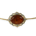 Natürliches Baltisches Bernstein, Zirkonia Armband ca. 15.85 cm + 2.5 cm Extender, 925 Silber Gelbgold
