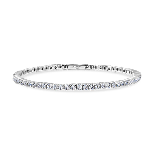 LUXURIANT DIAMANT - Lab Grown Diamant SI-GH SGL zertifiziert Armreif ca. 19 cm 925 Silber 750 Gelbgold Vermeil ca. 5,00 ct.