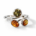 Natürlicher Baltischer Bernstein Ring 925 Silber (Größe 19.00)