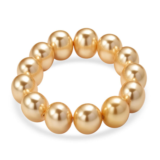 Pfaufarbene Muschelperle (19 mm) Armband, flexibel (ca. 19- 20 cm)