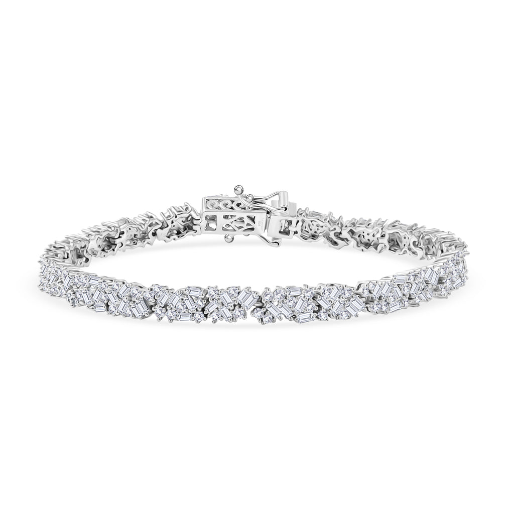 LUXURIANT DIAMOND - Lab Grown Diamant SI-GH Armband ca. 18.5 cm 925 Silber Rhodiniert (10-15 Werktage Lieferzeit) ca. 4.00 ct