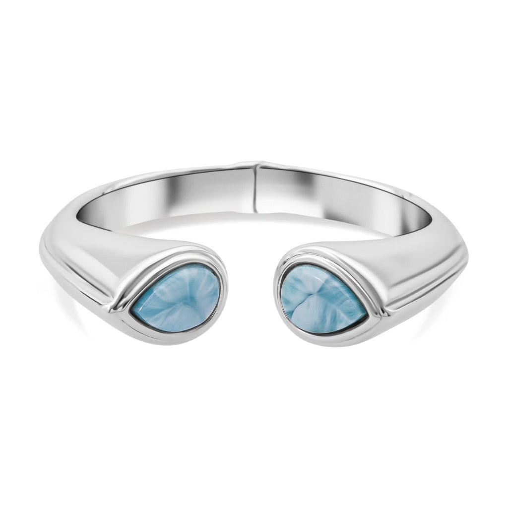 Larimar Armreif ca. 19 cm 925 Silber Rhodiniert ca. 17,99 ct.