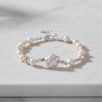Weiße Süßwasser Perle (4-6 mm) Armband, ca. 16.5 cm + 3.5 cm Extender, Nickelfreies Messing