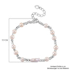 Weiße Süßwasser Perle (4-6 mm) Armband, ca. 16.5 cm + 3.5 cm Extender, Nickelfreies Messing