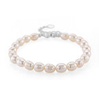 Weiße Süßwasser Perle (6-8 mm) Armband ca. 16.5 cm + 3.5 cm Extender