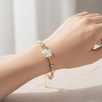 Weiße Süßwasser Perle (4-6 mm), Mehrfarbige Süßwasser Perle Armband, ca. 16.5 cm + 3.5 cm Extender, Nickelfreies Messing