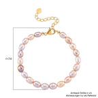 Mehrfarbige Süßwasser Perle (6-8 mm) Armband ca. 16.5 cm + 3.5 cm Extender