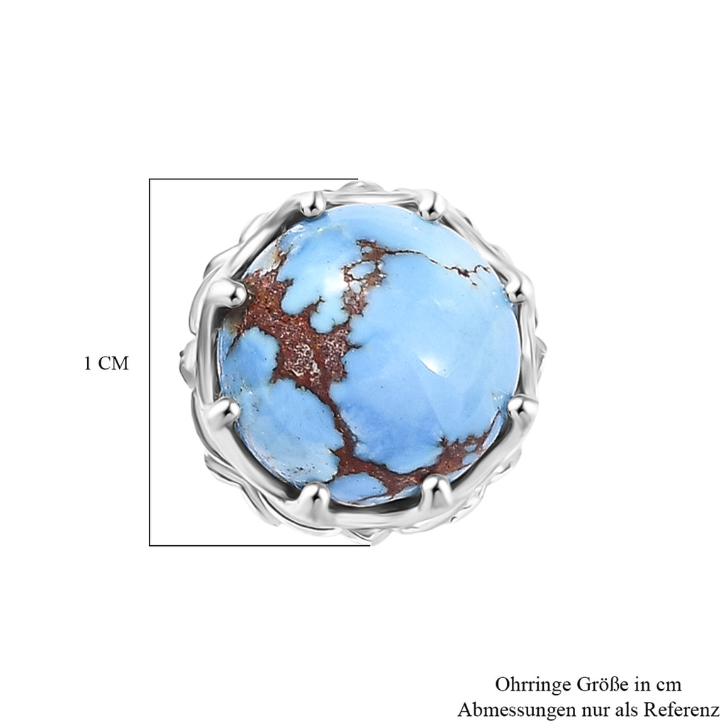 D'Joy Golden Hill Türkis Ohrringe 925 Silber rhodiniert ca. 5,14 ct.