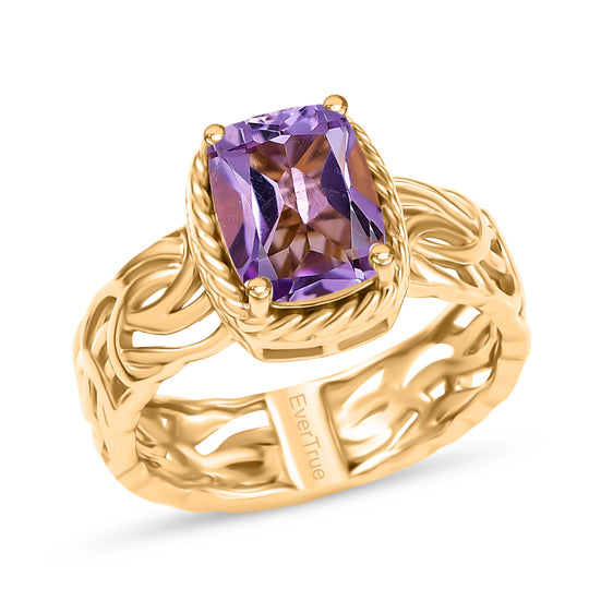 EVER TRUE AA Rose De France Amethyst Ring Nickelfreies Messing (Größe 21.00) ca. 1,94 ct