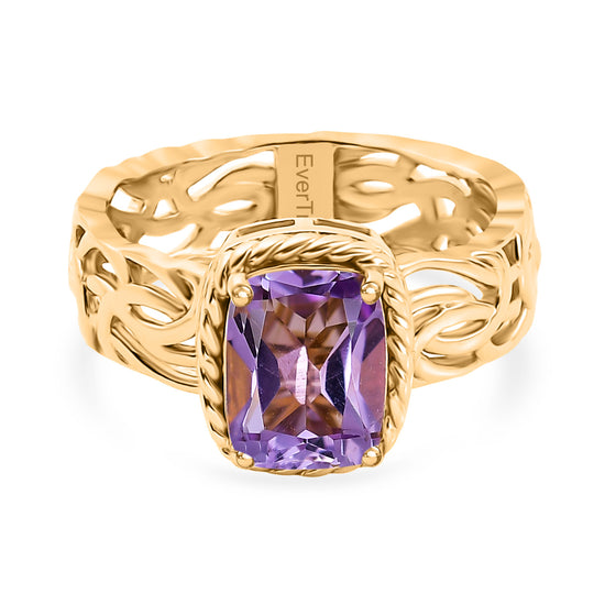 EVER TRUE AA Rose De France Amethyst Ring Nickelfreies Messing (Größe 21.00) ca. 1,94 ct